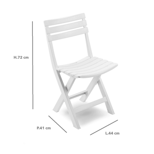 Set 4 sedie pieghevoli in resina Birki bianche - La Dea Sedia