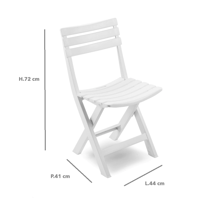 Set 4 sedie pieghevoli in resina Birki bianche - La Dea Sedia