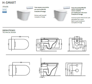 Vaso filomuro automatizzato - bianco - HSmart- Hatria