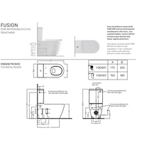 Vaso filomuro monoblocco senza brida - bianco - Fusion - Hatria