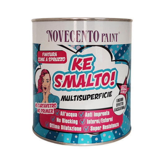 Smalto all'Acqua Multisuperficie Lucido Interno Esterno Kesmalto Formato: 375 ml, Colore: Bianco