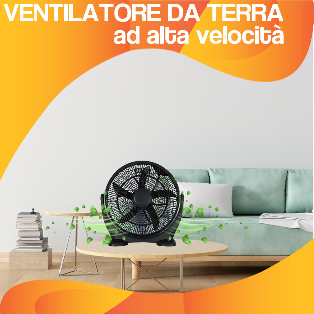 Ventilatore da Tavolo Pavimento Nero 40 cm Potenza 44 Watt Oscillante Silenzioso
