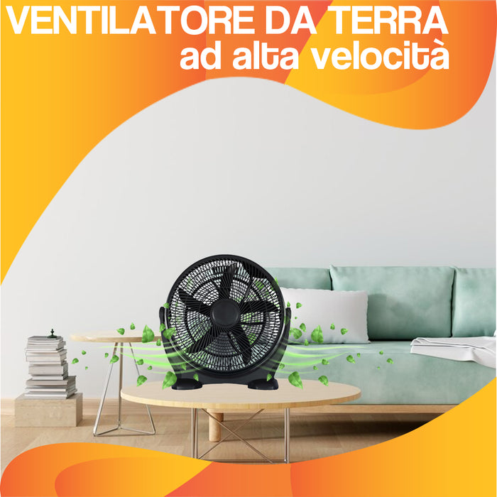 Ventilatore da Tavolo Pavimento Nero 40 cm Potenza 44 Watt Oscillante Silenzioso