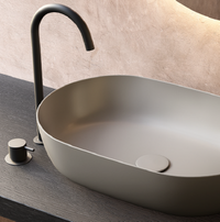 Lavabo da appoggio 12.00 - Happy Hour Slim - Hatria Colori Hatria Sanitari: Cemento Opaco