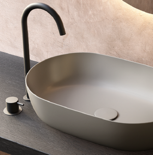 Lavabo da appoggio 12.00 - Happy Hour Slim - Hatria Colori Hatria Sanitari: Cemento Opaco