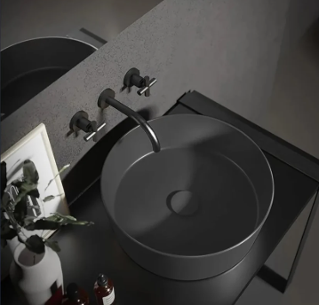 Lavabo da appoggio 07.00 - Happy Hour Slim - Hatria Colori Hatria Sanitari: Nero Opaco