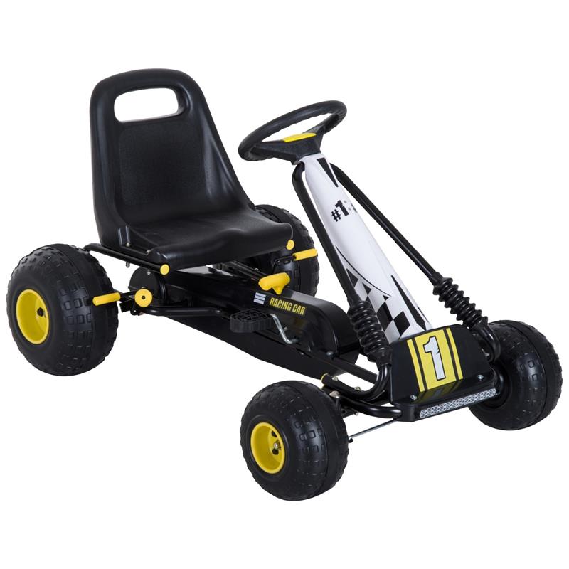 GO-KART A PEDALI PER BAMBINI NERO E GIALLO