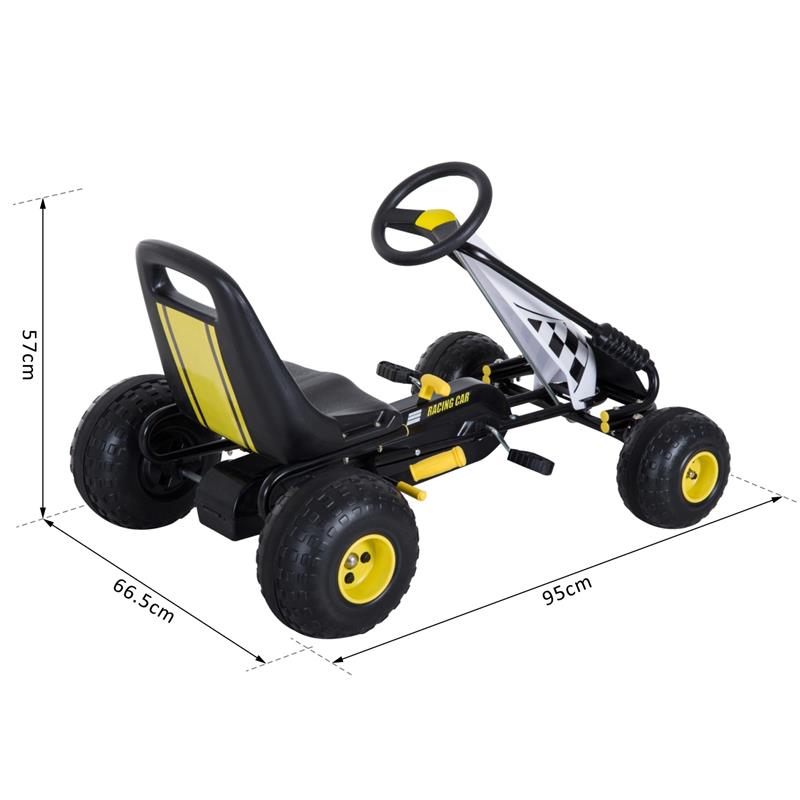 GO-KART A PEDALI PER BAMBINI NERO E GIALLO