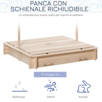 SABBIERA PER BAMBINI CON TETTUCCIO PARASOLE 106X106X121 CM BIANCO E BLU
