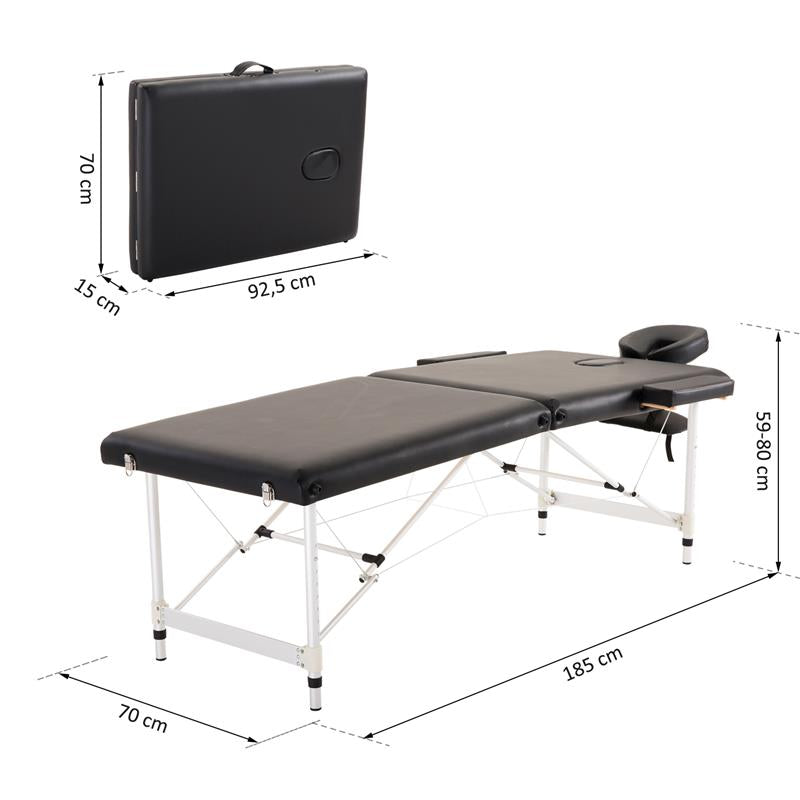 LETTINO MASSAGGIO PIEGHEVOLE IN LEGNO ALTEZZA REGOLABILE E CUSTODIA DA TRASPORTO