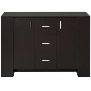 CREDENZA CON 2 ANTE 3 CASSETTI E 3 RIPIANI IN LEGNO SCURO