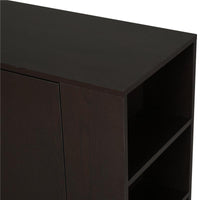 CREDENZA CON 2 ANTE 3 CASSETTI E 3 RIPIANI IN LEGNO SCURO