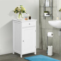 MOBILETTO DA BAGNO CON ANTA E CASSETTO BIANCO 43 X 34 X 77CM