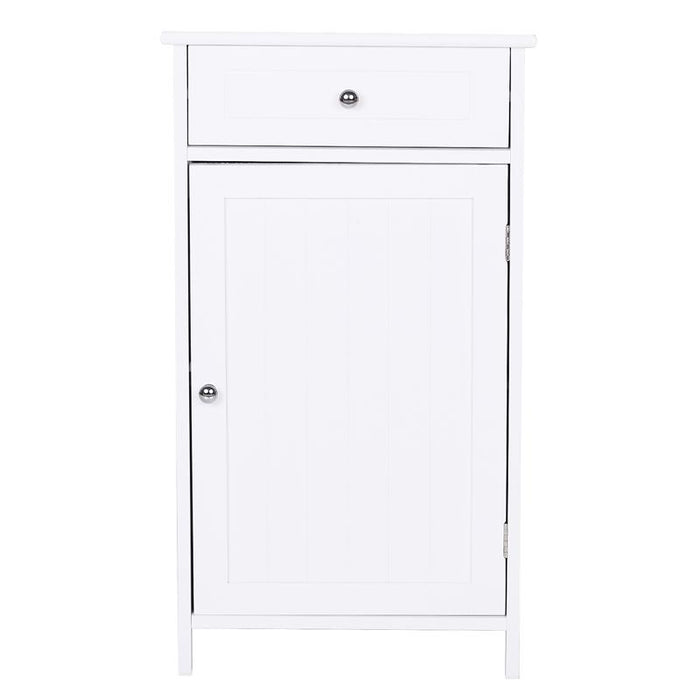 MOBILETTO DA BAGNO CON ANTA E CASSETTO BIANCO 43 X 34 X 77CM