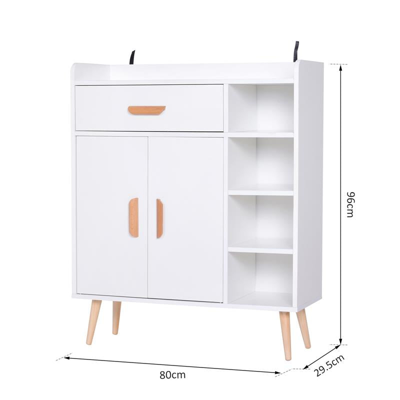 MOBILETTO CON PIEDINI 80 X 29.5 X 96 CM IN LEGNO DI PINO BIANCO
