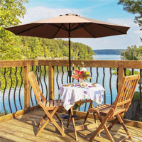 OMBRELLONE DA GIARDINO CON MANOVELLA E TESTA INCLINABILE 300 X 245 CM CAFFÈ