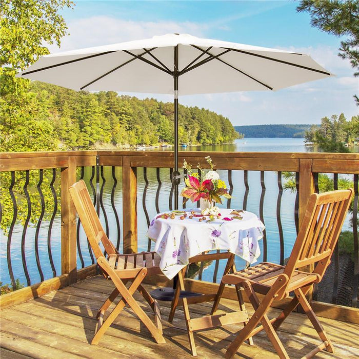 OMBRELLONE DA GIARDINO 300 CM INCLINABILE CON PALO SMONTABILE BIANCO