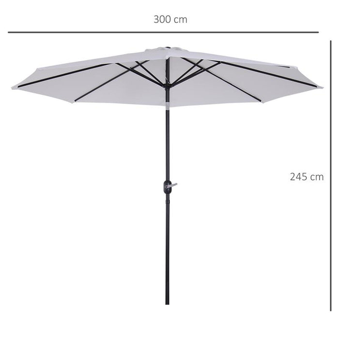 OMBRELLONE DA GIARDINO 300 CM INCLINABILE CON PALO SMONTABILE BIANCO