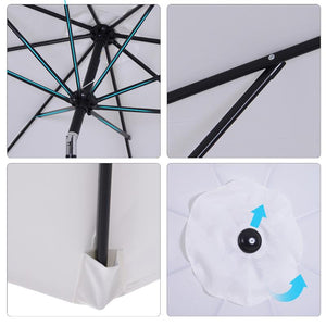 OMBRELLONE DA GIARDINO 300 CM INCLINABILE CON PALO SMONTABILE BIANCO