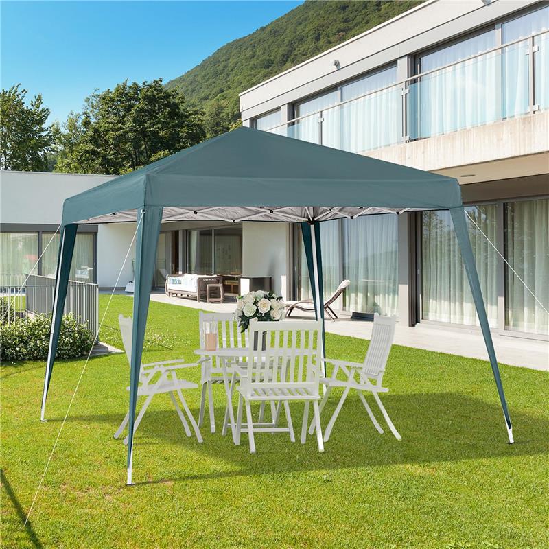 GAZEBO PIEGHEVOLE DA GIARDINO 3 X 3 M ACCIAIO E POLIESTERE VERDE