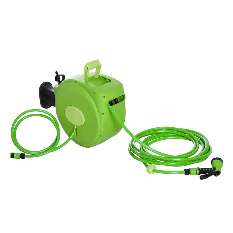 RULLO AVVOLGITUBO RIAVVOLGIMENTO AUTOMATICO CON UGELLO MULTIFUNZIONALE 20 M