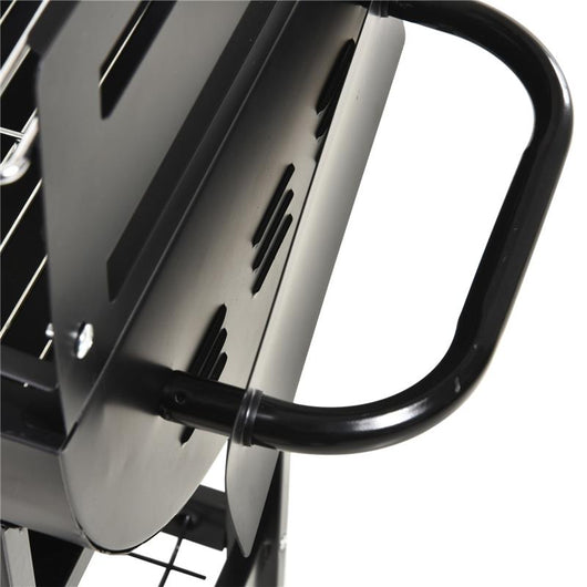 BARBECUE IN ACCIAIO CON 2 GRIGLIE INDIPENDENTI 90CM X 45CM X 96CM COLORE NERO