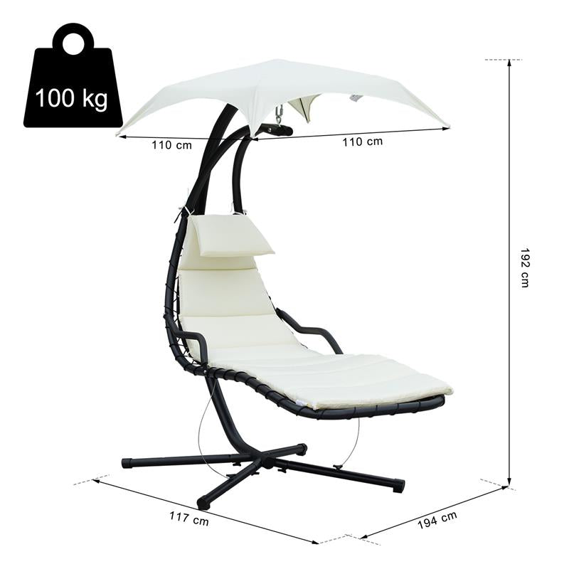 SDRAIO DA GIARDINO A DONDOLO CON TETTUCCIO CREMA