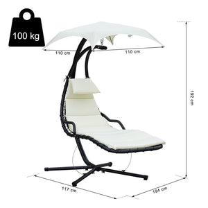 SDRAIO DA GIARDINO A DONDOLO CON TETTUCCIO CREMA