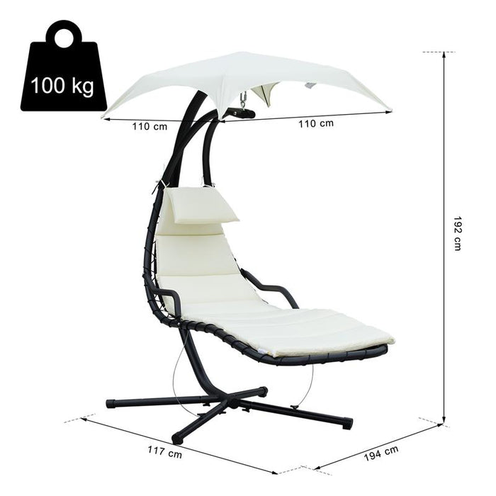 SDRAIO DA GIARDINO A DONDOLO CON TETTUCCIO CREMA