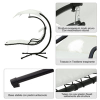 SDRAIO DA GIARDINO A DONDOLO CON TETTUCCIO CREMA