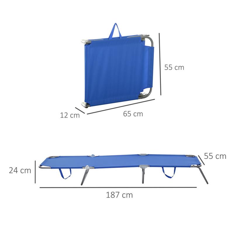 SDRAIO DA GIARDINO PIEGHEVOLE IN METALLO E TESSUTO 180 X 55 X 24 CM BLU