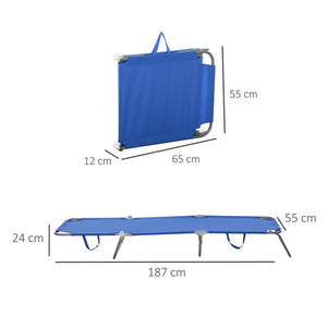 SDRAIO DA GIARDINO PIEGHEVOLE IN METALLO E TESSUTO 180 X 55 X 24 CM BLU