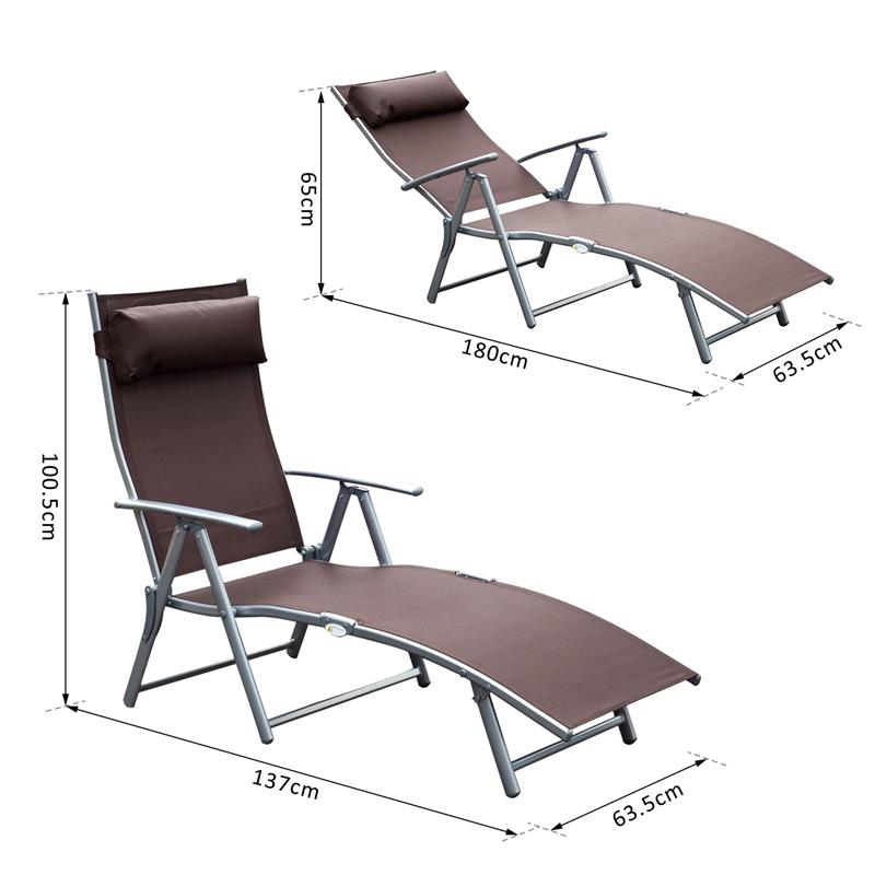 SDRAIO PRENDISOLE RELAX RECLINABILE PIEGHEVOLE CON CUSCINO GIARDINO MARRONE