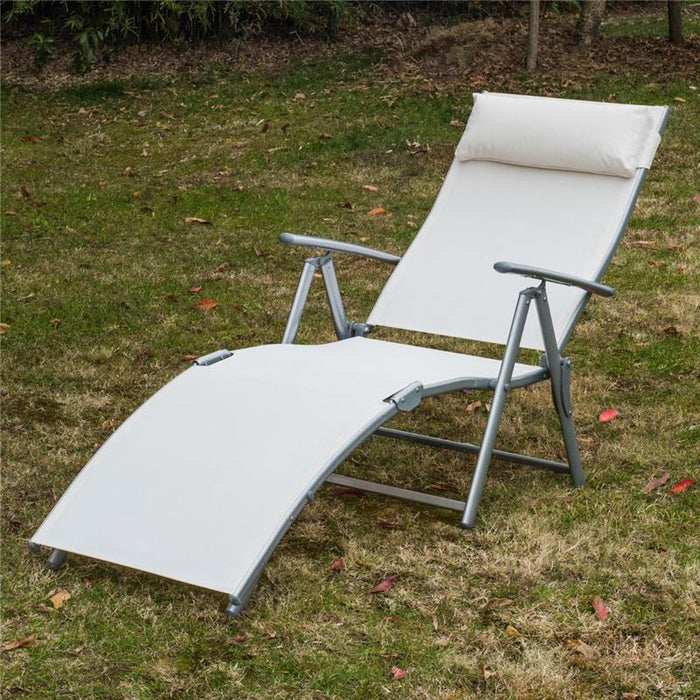 SDRAIO PRENDISOLE RELAX RECLINABILE PIEGHEVOLE CON CUSCINO BEIGE 137 X 63.5 X 100 CM