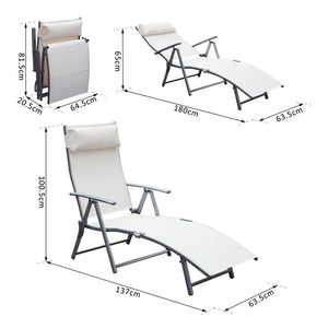 SDRAIO PRENDISOLE RELAX RECLINABILE PIEGHEVOLE CON CUSCINO BEIGE 137 X 63.5 X 100 CM