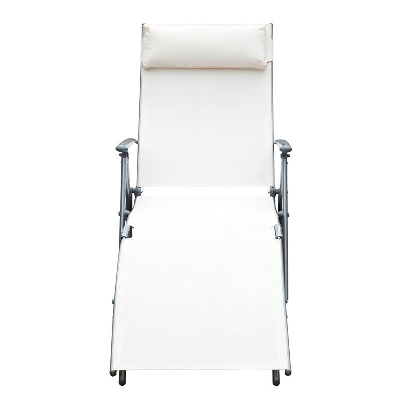 SDRAIO PRENDISOLE RELAX RECLINABILE PIEGHEVOLE CON CUSCINO BEIGE 137 X 63.5 X 100 CM