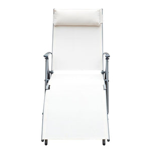 SDRAIO PRENDISOLE RELAX RECLINABILE PIEGHEVOLE CON CUSCINO BEIGE 137 X 63.5 X 100 CM