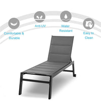 SDRAIO DA GIARDINO RECLINABILE SU 5 LIVELLI GRIGIO