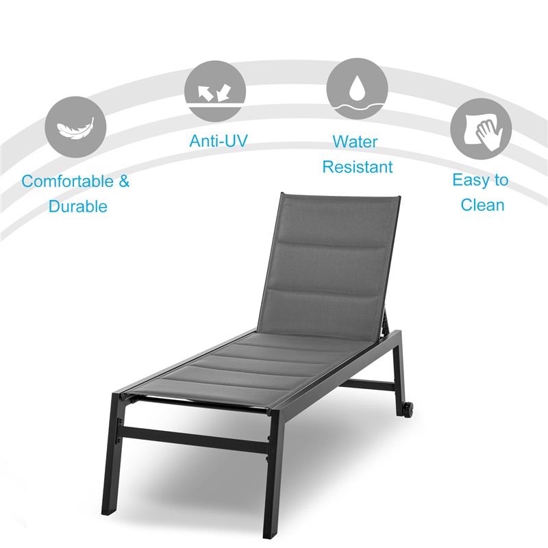 SDRAIO DA GIARDINO RECLINABILE SU 5 LIVELLI GRIGIO