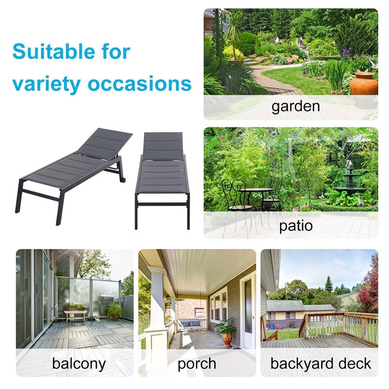 SDRAIO DA GIARDINO RECLINABILE SU 5 LIVELLI GRIGIO