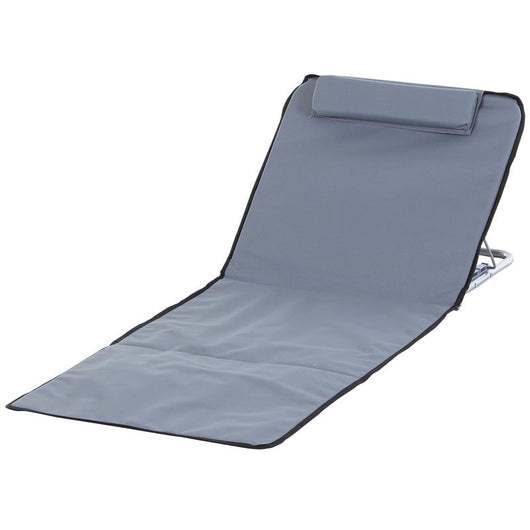 SET 2 MATERASSINI DA SPIAGGIA PIEGHEVOLI CON SCHIENALE REGOLABILE GRIGIO