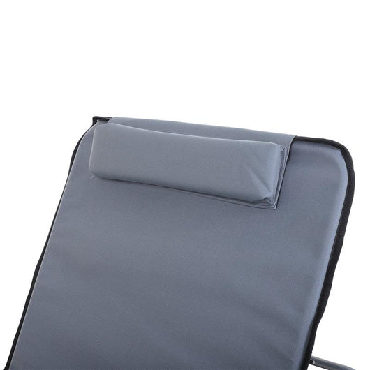 SET 2 MATERASSINI DA SPIAGGIA PIEGHEVOLI CON SCHIENALE REGOLABILE GRIGIO