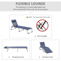 SDRAIO DA GIARDINO PIEGHEVOLE CON POGGIATESTA  CON SCHIENALE REGOLABILE BLU SCURO