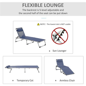 SDRAIO DA GIARDINO PIEGHEVOLE CON POGGIATESTA  CON SCHIENALE REGOLABILE BLU SCURO