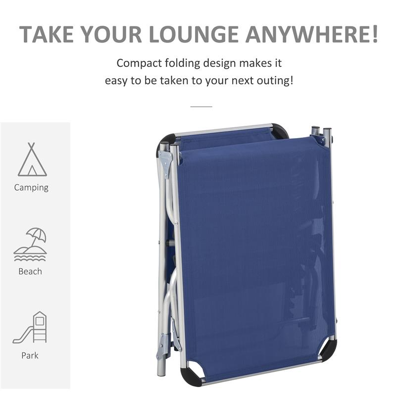 SDRAIO DA GIARDINO PIEGHEVOLE CON POGGIATESTA  CON SCHIENALE REGOLABILE BLU SCURO