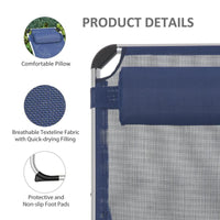 SDRAIO DA GIARDINO PIEGHEVOLE CON POGGIATESTA  CON SCHIENALE REGOLABILE BLU SCURO