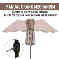 OMBRELLONE DOPPIO TETTUCCIO DA ESTERNO 460 X 270 X 240 ECRÙ