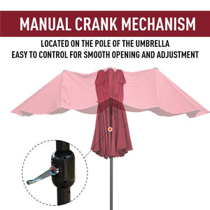 OMBRELLONE DOPPIO TETTUCCIO DA ESTERNO 460 X 270 X 240 ROSSO VINO