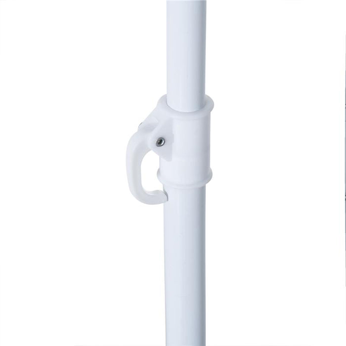 OMBRELLONE DA SPIAGGIA E DA GIARDINO 220CM CON TENDA PARASOLE, POLIESTERE E METALLO, VERDE SCURO E BIANCO