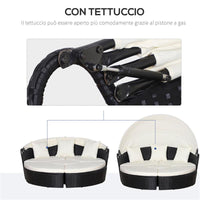 SET COMPONIBILE DIVANO CIRCOLARE DA ESTERNO IN PE RATTAN NERO E BEIGE